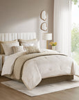 Madison Park Nocturne Comforter Set — Champagne, styled detail