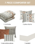 Olga 7-Piece Embroidered Comforter Set - Taupe