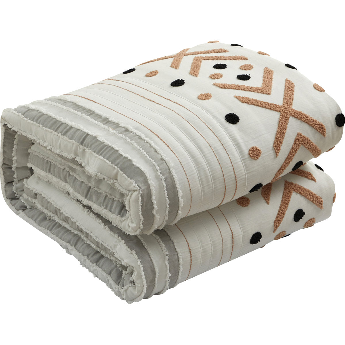 Olga 7-Piece Embroidered Comforter Set - Taupe