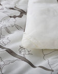 SLEEPBELLA Comforter Set, 600TC Cotton Down Alternative, 3-Piece Botanical Floral (Off-White)