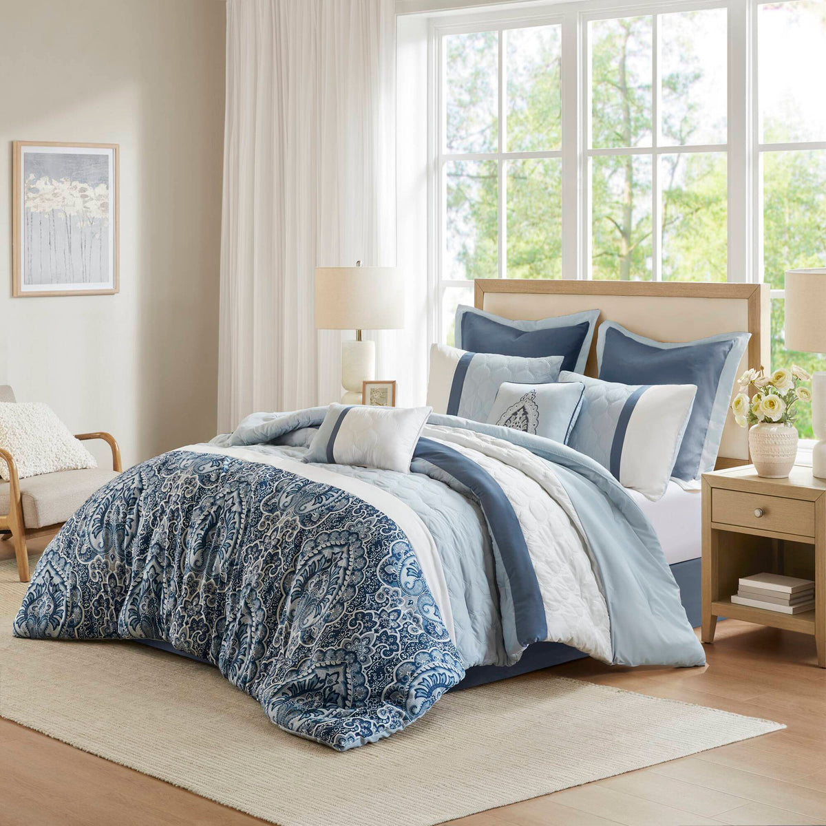 Shawnee 8-Piece Comforter Set - Blue