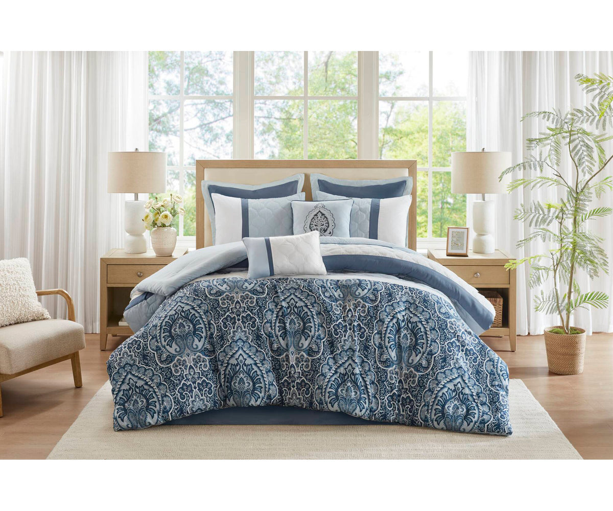 Shawnee 8-Piece Comforter Set - Blue