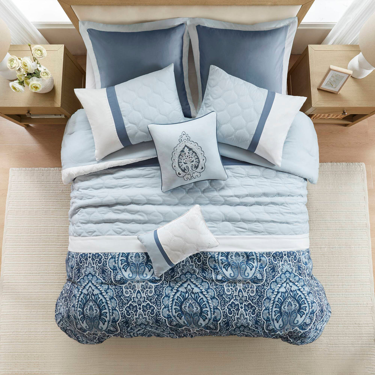 Shawnee 8-Piece Comforter Set - Blue