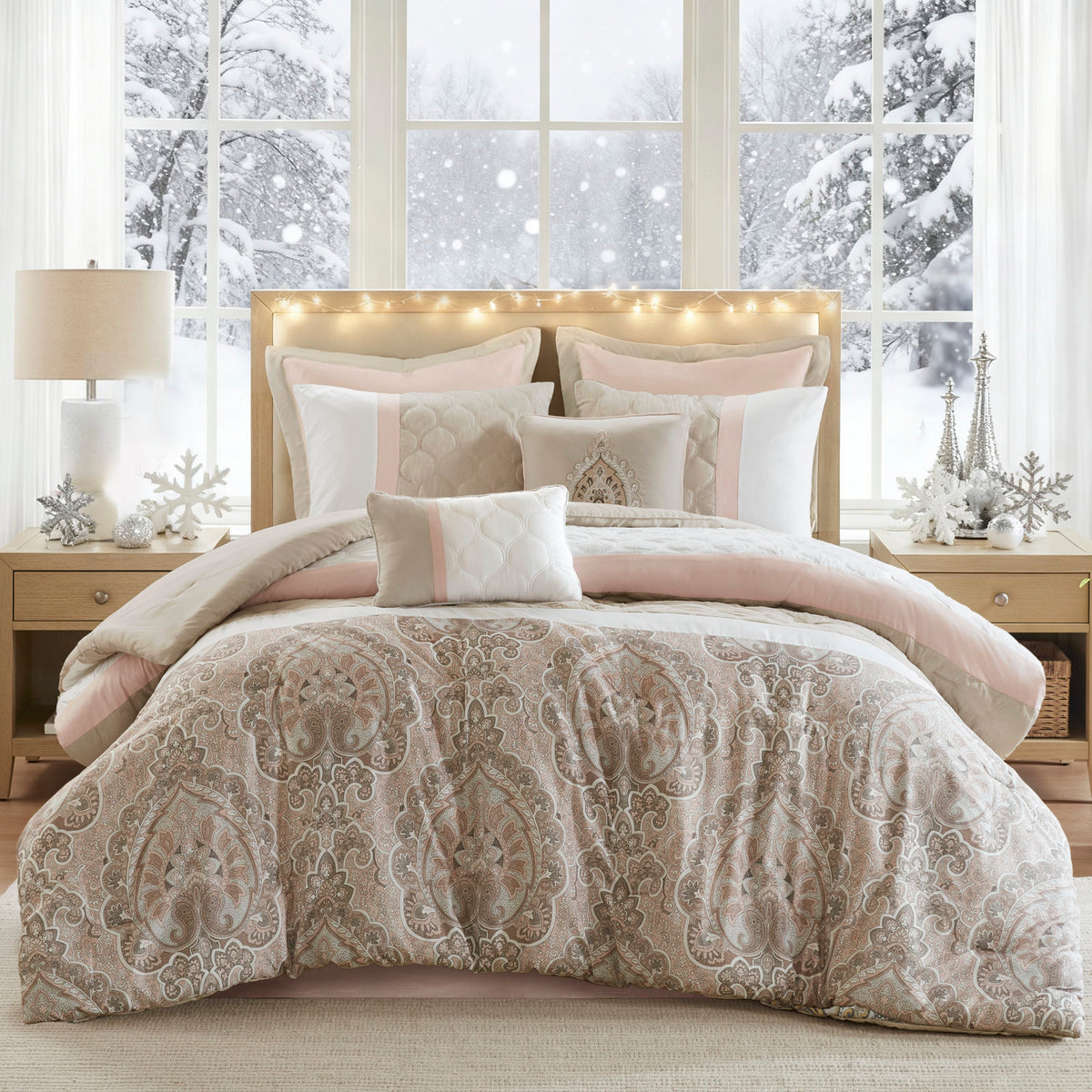 Shawnee 8-Piece Comforter Set - Blush