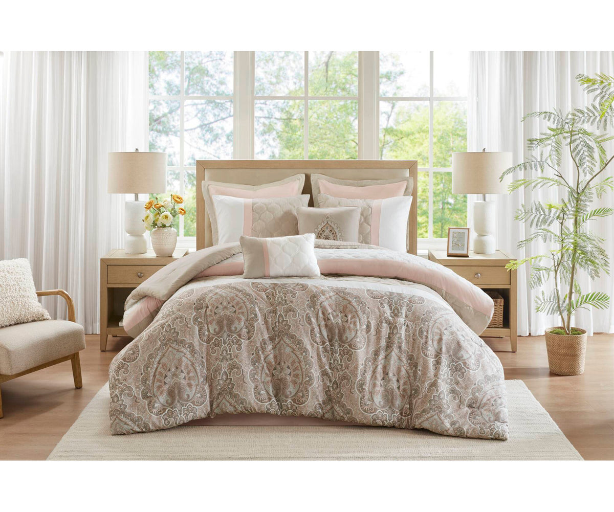 Shawnee 8-Piece Comforter Set - Blush