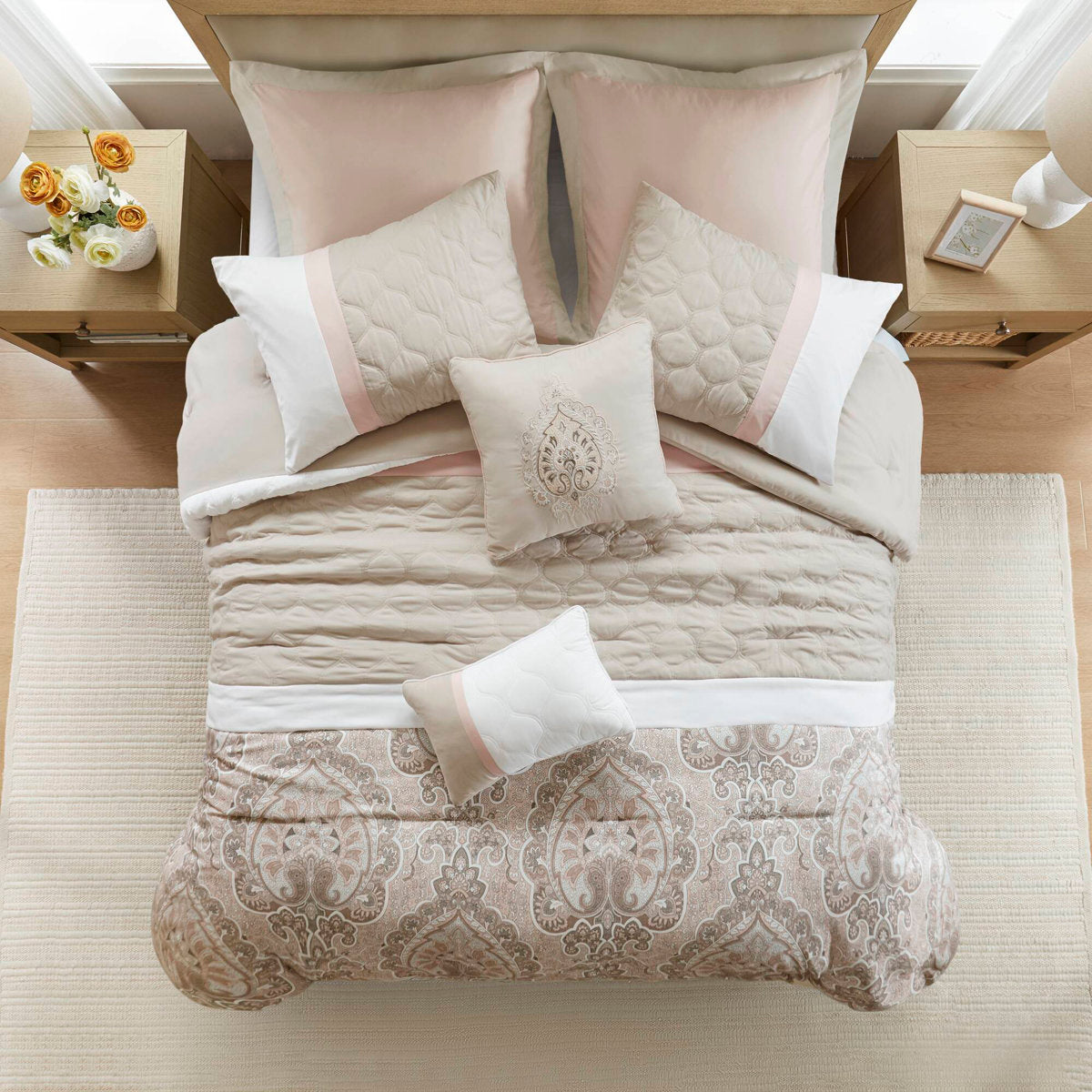 Shawnee 8-Piece Comforter Set - Blush