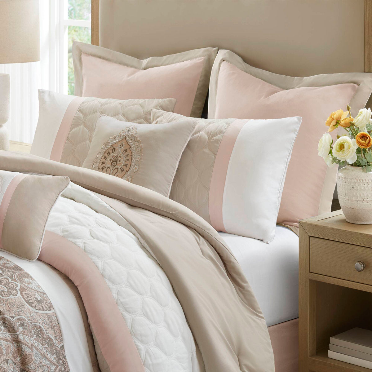 Shawnee 8-Piece Comforter Set - Blush