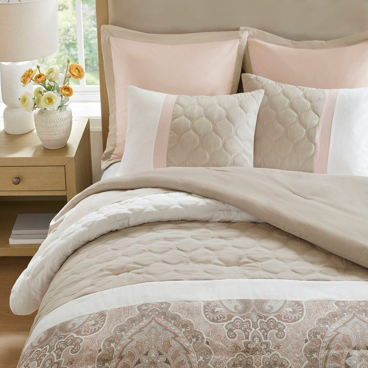 Shawnee 8-Piece Comforter Set - Blush
