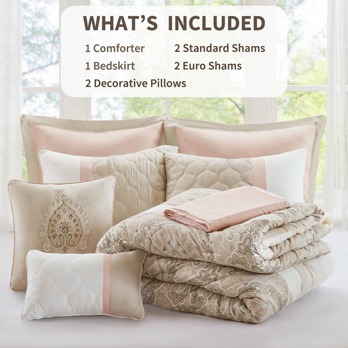 Shawnee 8-Piece Comforter Set - Blush