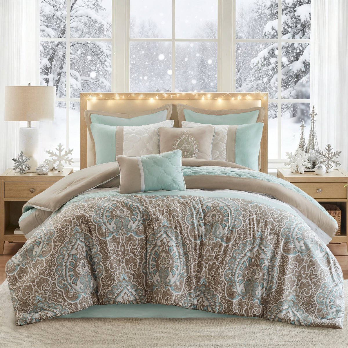 Shawnee 8-Piece Comforter Set - Seafoam