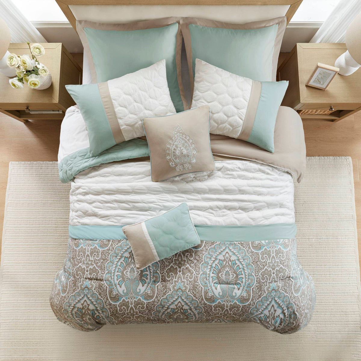 Shawnee 8-Piece Comforter Set - Seafoam