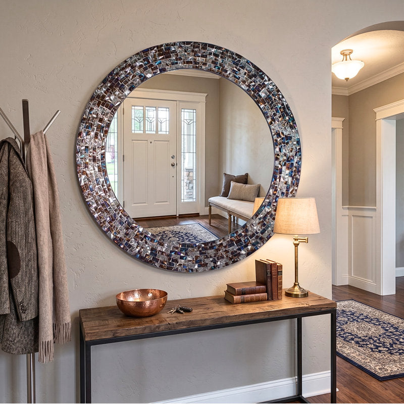 World Menagerie Toolleen Round Mirror - Silver