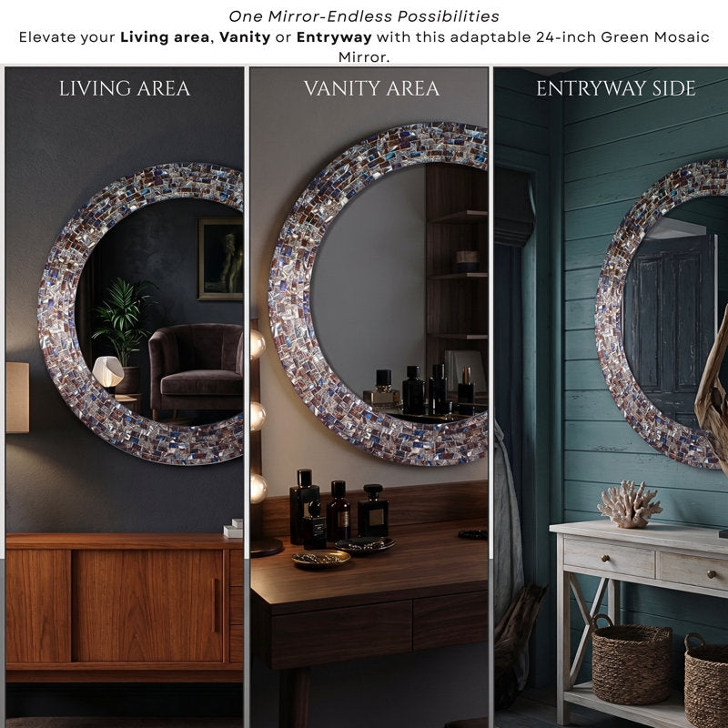World Menagerie Toolleen Round Mirror - Silver