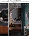 World Menagerie Toolleen Round Mirror - Silver