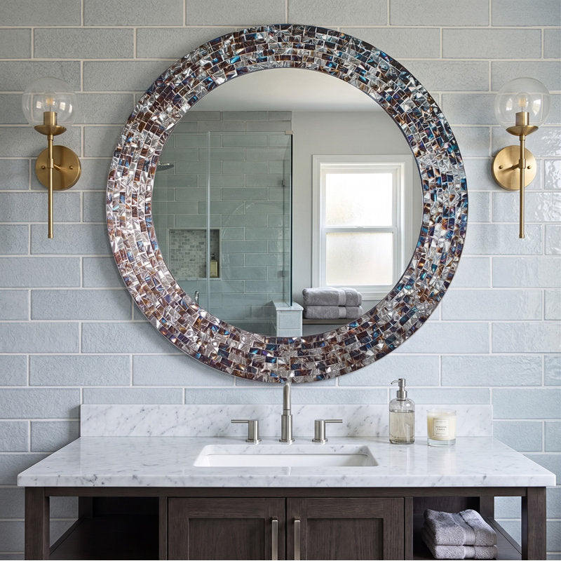 World Menagerie Toolleen Round Mirror - Silver