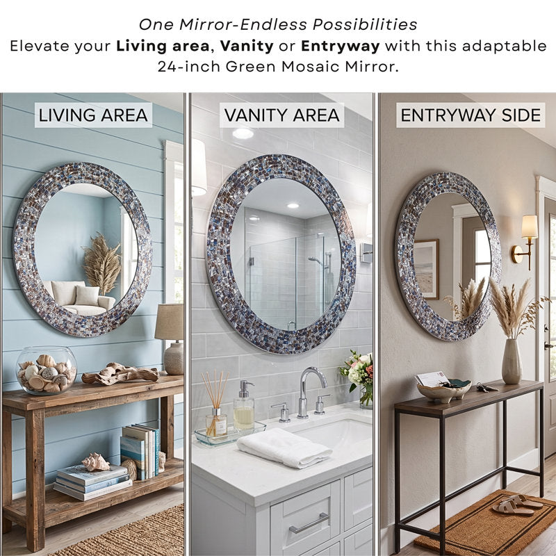 World Menagerie Toolleen Round Mirror - Silver