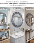 World Menagerie Toolleen Round Mirror - Silver