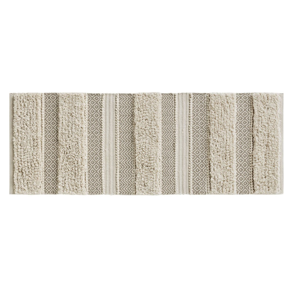 Asher Woven Texture Stripe Bath Rug