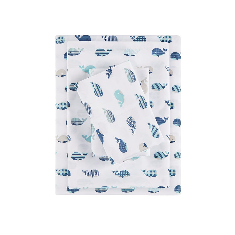 Blue Whale Boys Bed Sheet