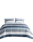 Jaxon Stripe 7 Piece Comforter  Set with Bed Sheets