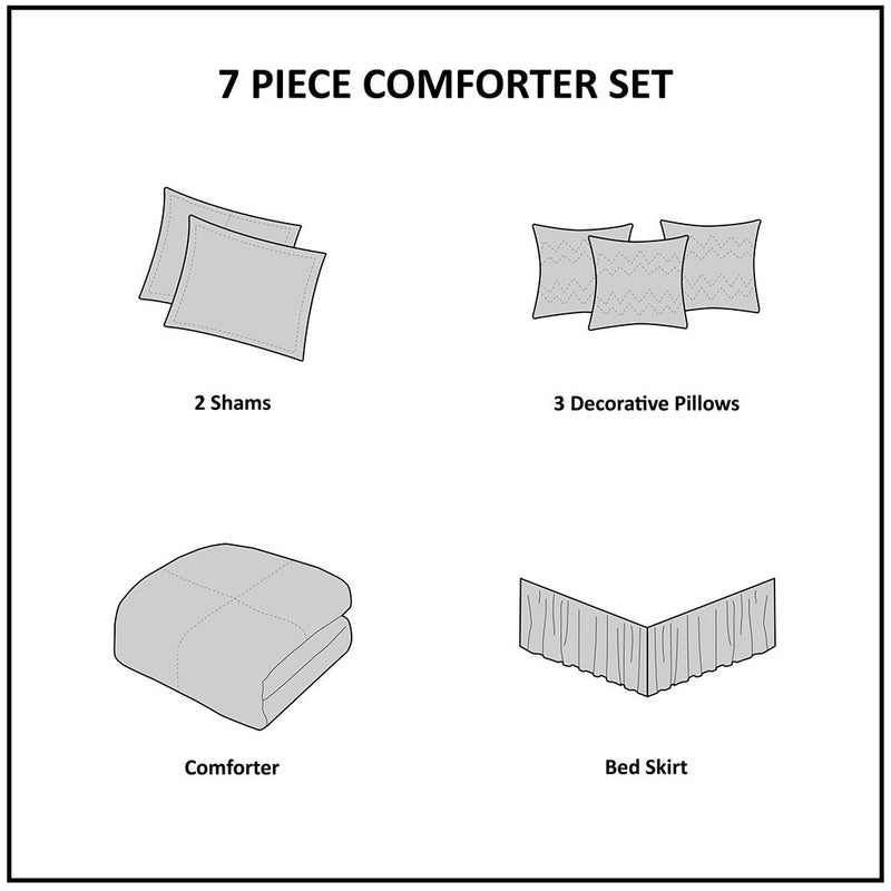 Emory 7 Piece Cotton Sateen Comforter Set