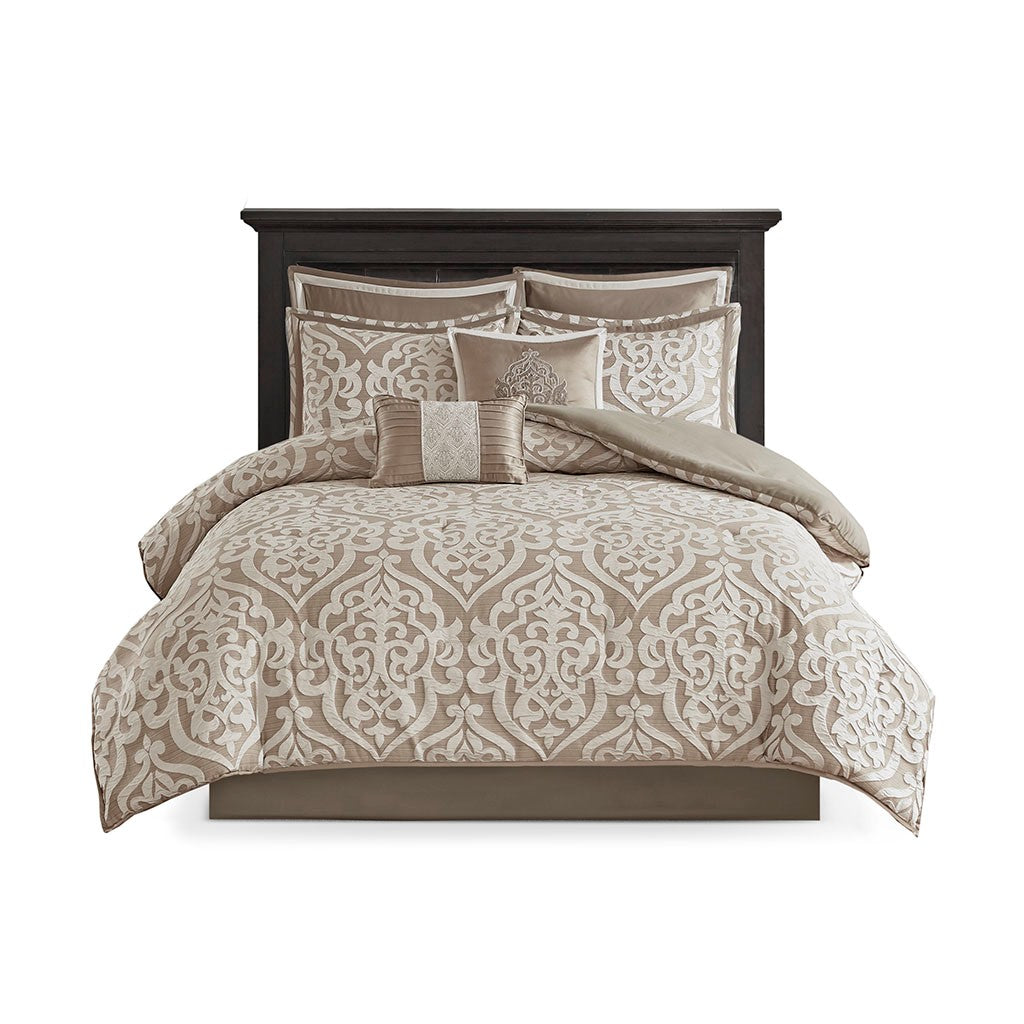 Odette 8 Piece Jacquard Comforter Set