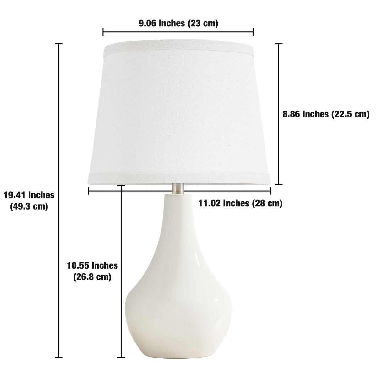 Ivy Bronx 19.5" Ceramic Bedside Table Lamp with Socket Switch