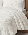 Arya Embroidered Medallion Faux Fur Ultra Plush Comforter Mini Set By Madison Park