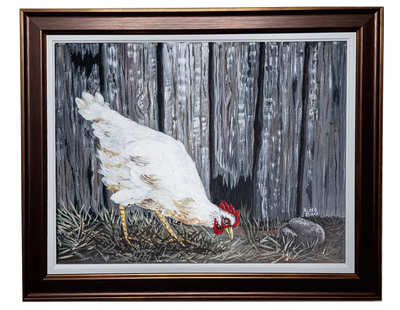 The hen in the backyard