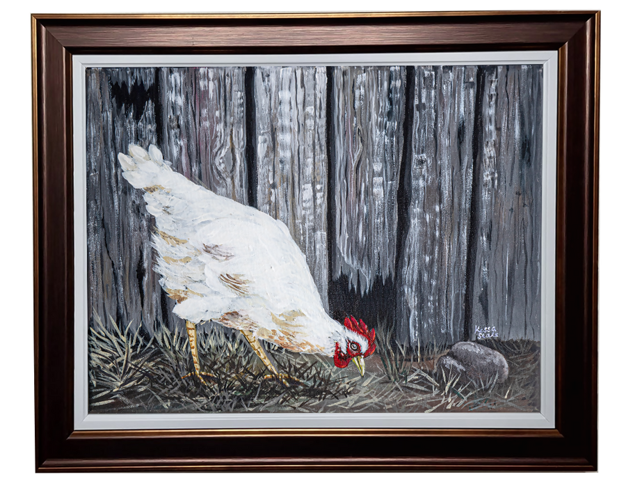 The hen in the backyard