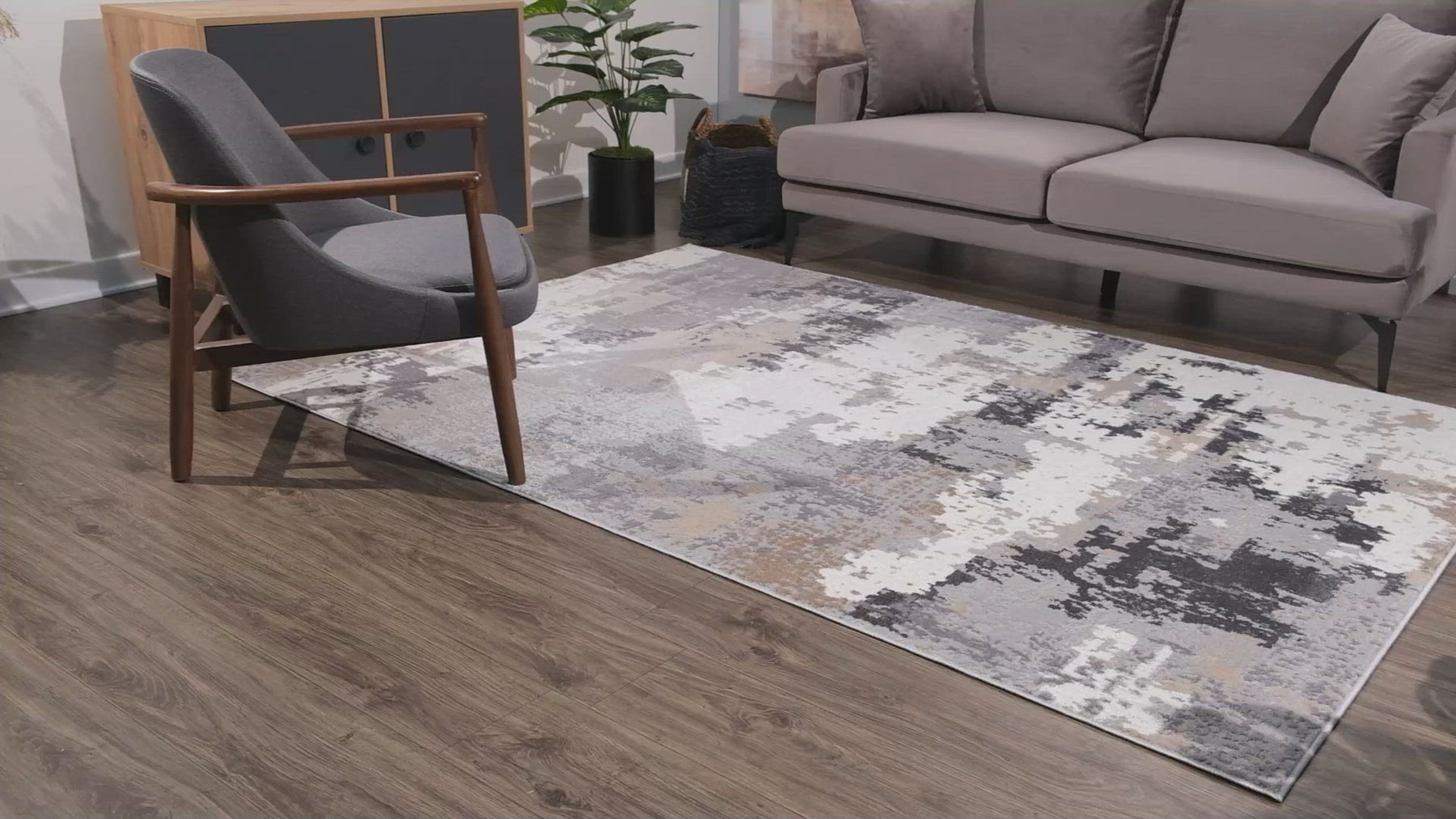 Brown Abstract Area Rug