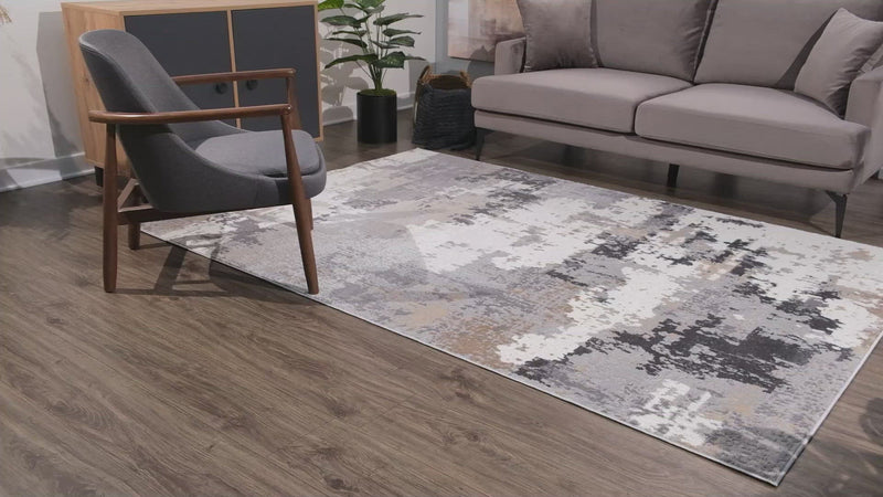 Brown Abstract Area Rug