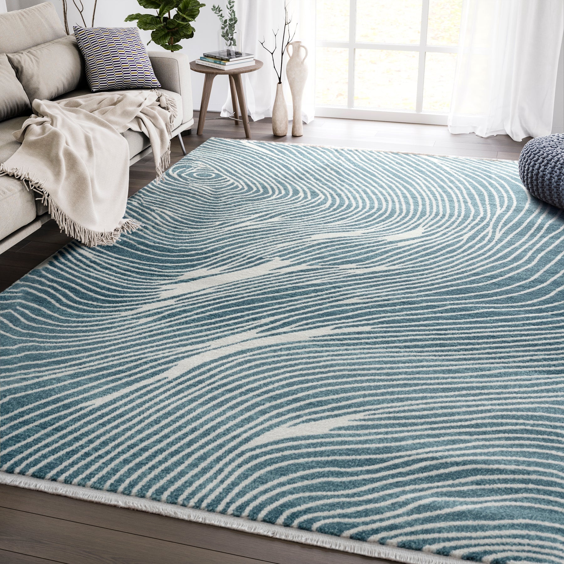 Ocean Zebra  6&#39;x9&#39; Area Rug