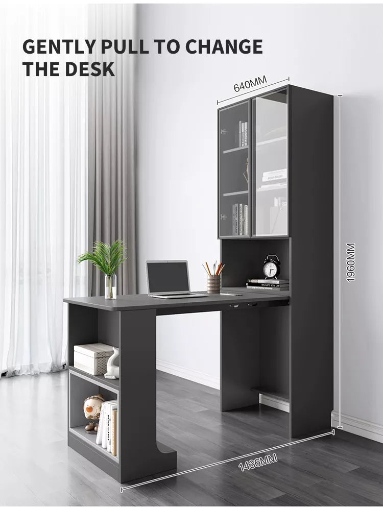 Adjustable Bookshelf &amp; Office Desk - Multifunctional Furniture