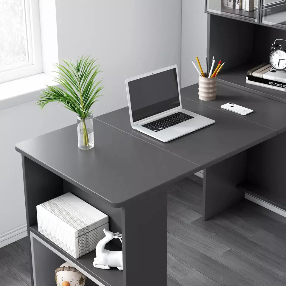 Adjustable Bookshelf &amp; Office Desk - Multifunctional Furniture