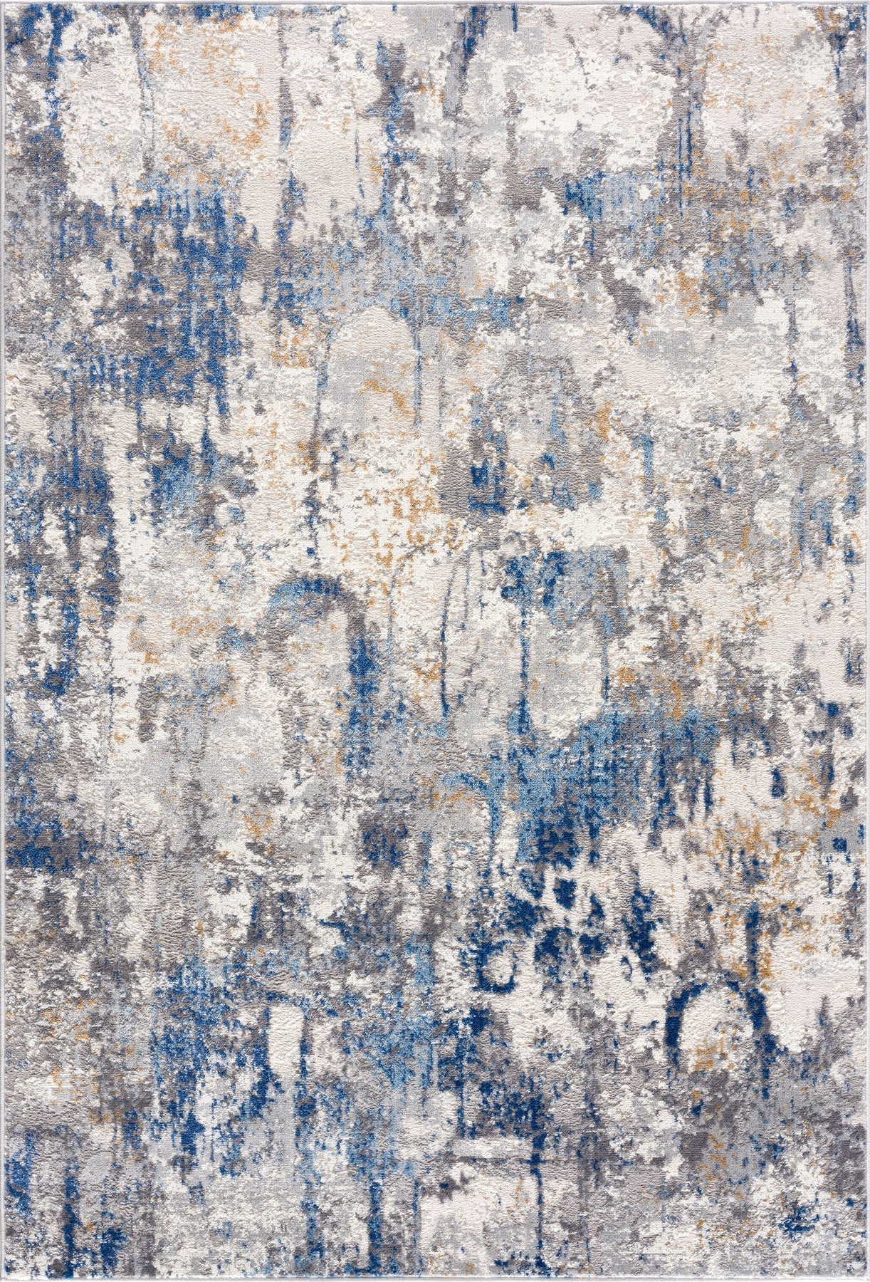 Blue, Grey, Brown Abstract 6&#39; x 9&#39;