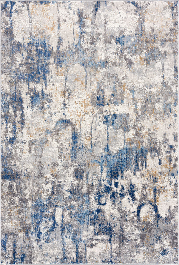 Blue, Grey, Brown Abstract 6' x 9'