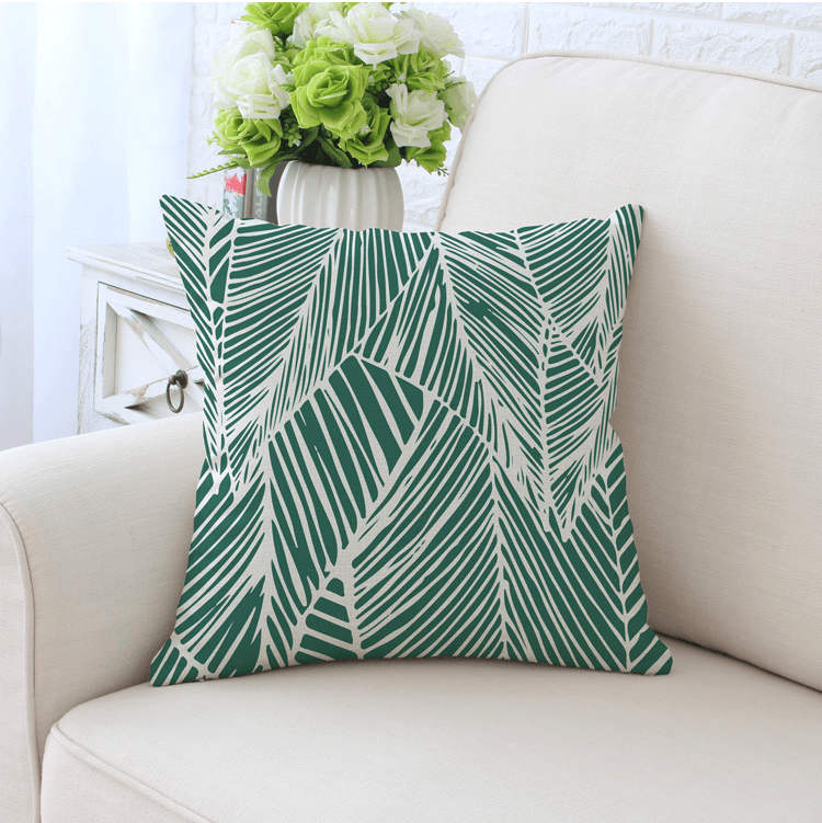 Cushion Throw Pillow - Leaf Pattern Velvet (FILLING INCLUDED) - The Jardine Store