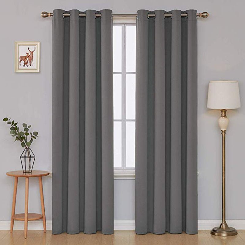 Grey Solid Curtain Panel - MyJardine