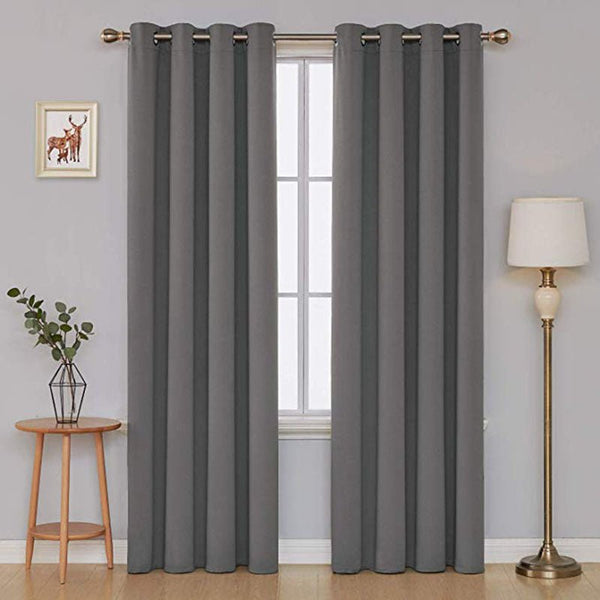 Grey Solid Curtain Panel - MyJardine