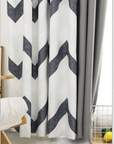 Montanez Grey & White Curtain Panel - The Jardine Store