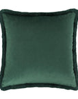 Movinch Velvet Fringe Cushion Throw Pillow (Green) - The Jardine Store