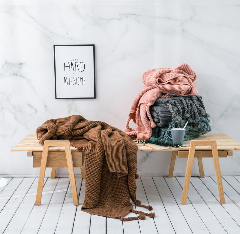 Nordic Handcrafted Throws With Fringe Tassels - MyJardine