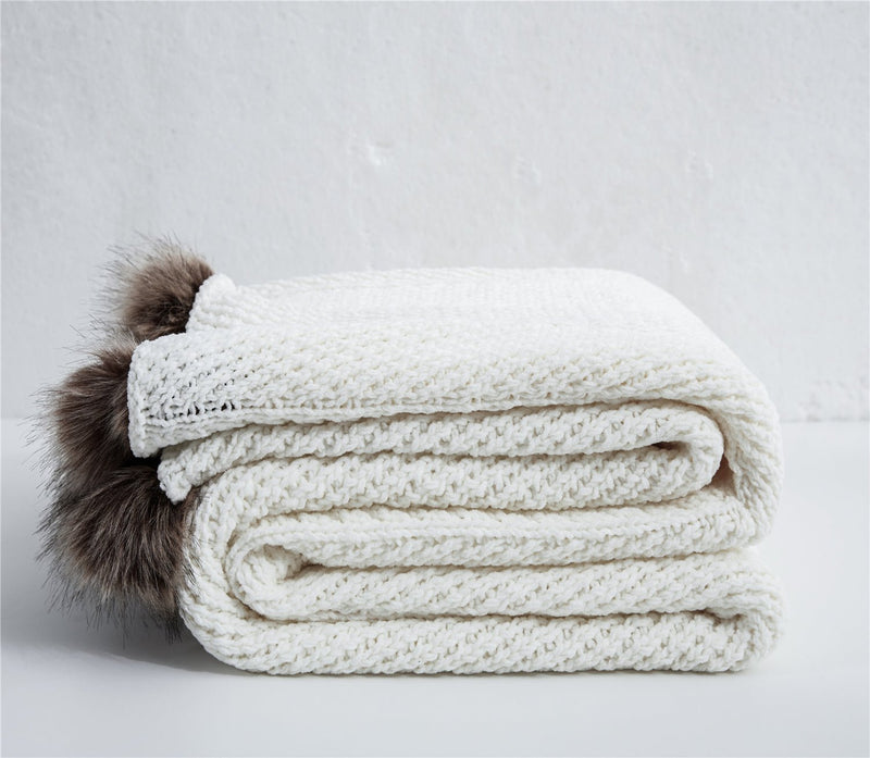 Throw Blanket Herringbone Chenille Kitten For Bedroom Sofa Living Room - MyJardine