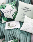 Trendy Custom Printed Tropical Plant Velvet Cushion Pillow (FILLING INCLUDED) - The Jardine Store