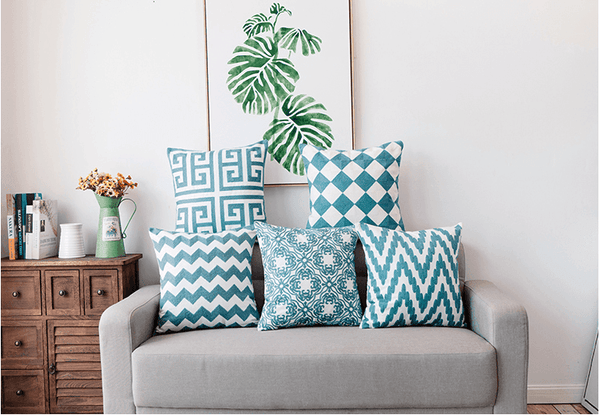 WAVES EMBROIDERY CUSHION PILLOW (FILLING INCLUDED) - The Jardine Store