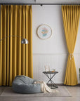 Yellow Solid Curtain Panel - The Jardine Store