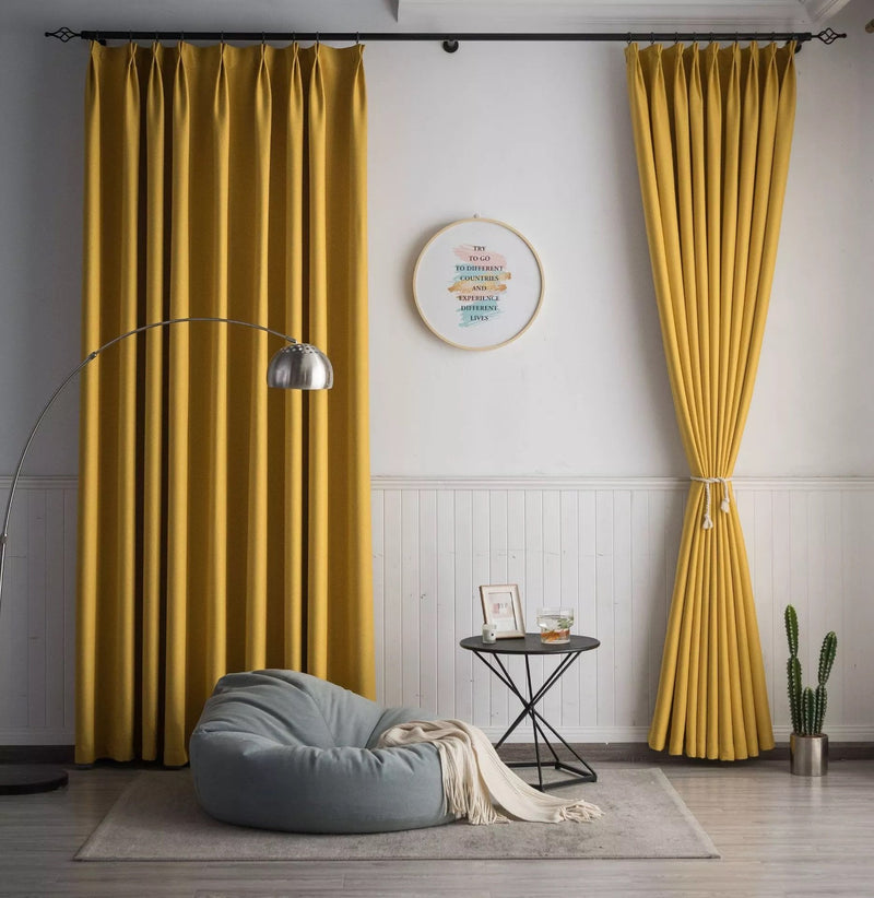 Yellow Solid Curtain Panel - The Jardine Store
